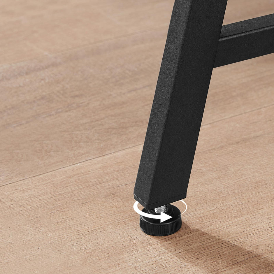 Computer Desk – Wood – Rustic Brown and Black – Multifunctional Storage Shelves