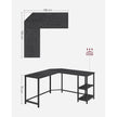 L-Shaped Corner Desk – Wood – Rustic Brown – Industrial Design with Shelf