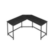 L-Shaped Corner Desk – Wood and Metal – Greige and Black – Space-Saving Industrial Design