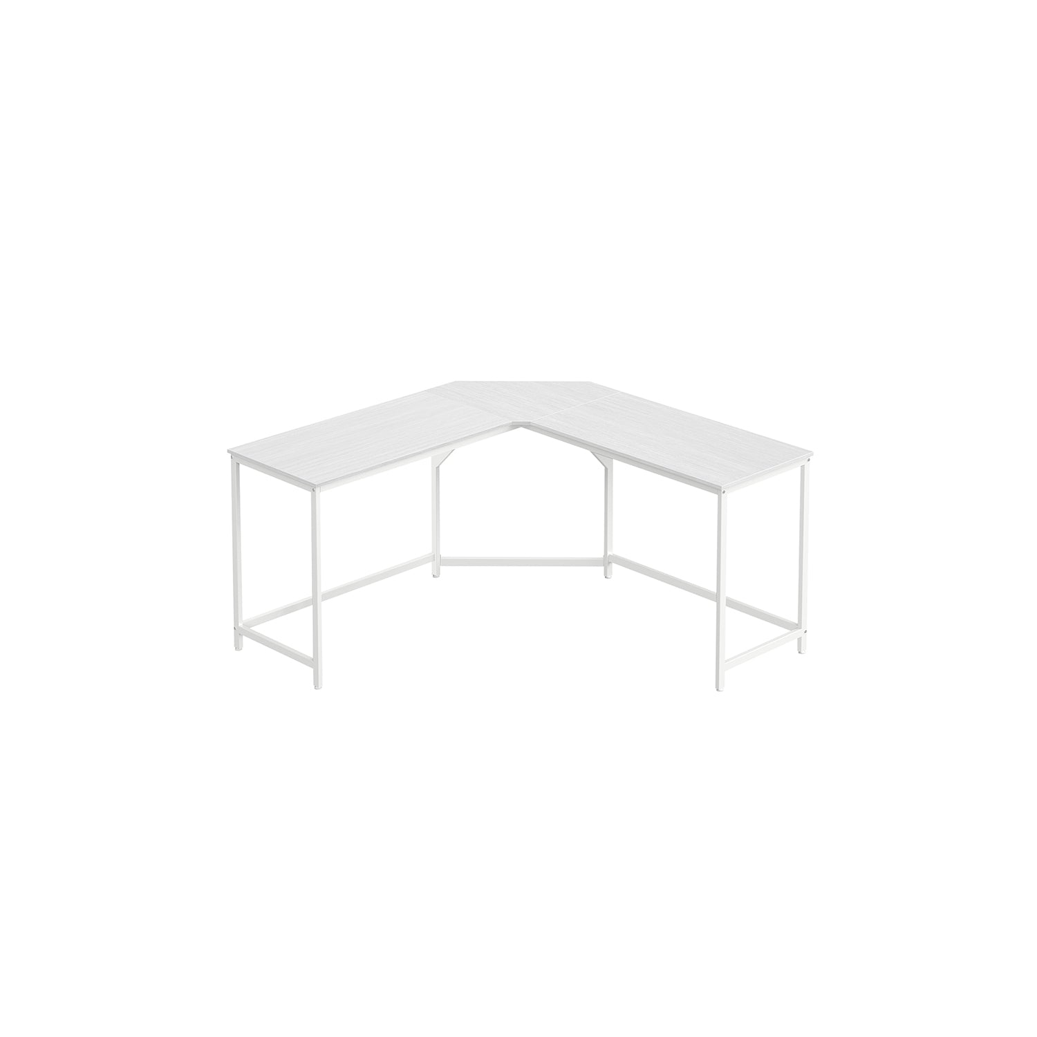 L-Shaped Corner Desk – Wood and Metal – Greige and Black – Space-Saving Industrial Design