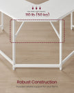 L-Shaped Gaming Desk – Maple and White – Space-Saving Design – Easy Assembly
