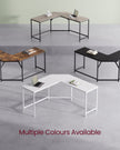 L-Shaped Gaming Desk – Maple and White – Space-Saving Design – Easy Assembly