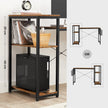 Computer Desk – Wood – Rustic Brown and Black – Reversible Shelves and Storage Bag