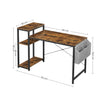 Computer Desk – Wood – Rustic Brown and Black – Reversible Shelves and Storage Bag