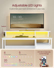 Computer Desk – Wood – Maple White – LED Lighting with Drawers and Monitor Shelf