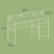 Computer Desk – MDF – Ebony Black – Built-In Power Outlets, LED Lights, Monitor Shelf