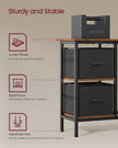 L-Shaped Desk – Wood – Rustic Brown – Features 2 Spacious Drawers and Monitor Stand