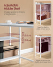L-Shaped Desk – Wood – Maple White – Features Dual Spacious Drawers and Adjustable Storage Shelf
