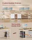 Computer Desk – Wood – Natural Oak and Pearl White – Includes Shelves and Drawers