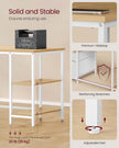 Computer Desk – Wood – Natural Oak and Pearl White – Includes Shelves and Drawers