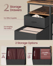 Computer Desk – Wood and Metal – Rustic Brown and Matte Black – Industrial Style with Shelves and Drawers