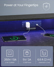 Gaming Desk – Wood – Black – LED Lights and Built-In Power Outlets with Monitor Shelf