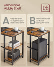 L-Shaped Computer Desk – Wood – Rustic Brown and Ink Black – Industrial Design with Shelf