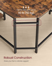 L-Shaped Computer Desk – Wood – Rustic Brown and Ink Black – Industrial Design with Shelf