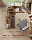 L-Shaped Computer Desk – Wood – Rustic Brown and Ink Black – Space-Saving Design
