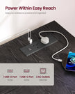 L Shaped Corner Desk - 110 x 80 cm - Particleboard, Steel - Power Outlets - 2 USB Ports