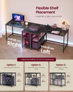 L Shaped Corner Desk - 110 x 80 cm - Particleboard, Steel - Power Outlets - 2 USB Ports