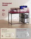 L Shaped Corner Desk - 110 x 80 cm - Particleboard, Steel - Power Outlets - 2 USB Ports