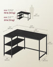 L Shaped Corner Desk - 110 x 80 cm - Particleboard, Steel - Power Outlets - 2 USB Ports