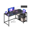 L Shaped Corner Desk - 120x80 - Particleboard & Steel - Power Outlets - 2 USB Ports