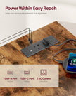 L Shaped Corner Desk - 120x80 - Particleboard & Steel - Power Outlets - 2 USB Ports