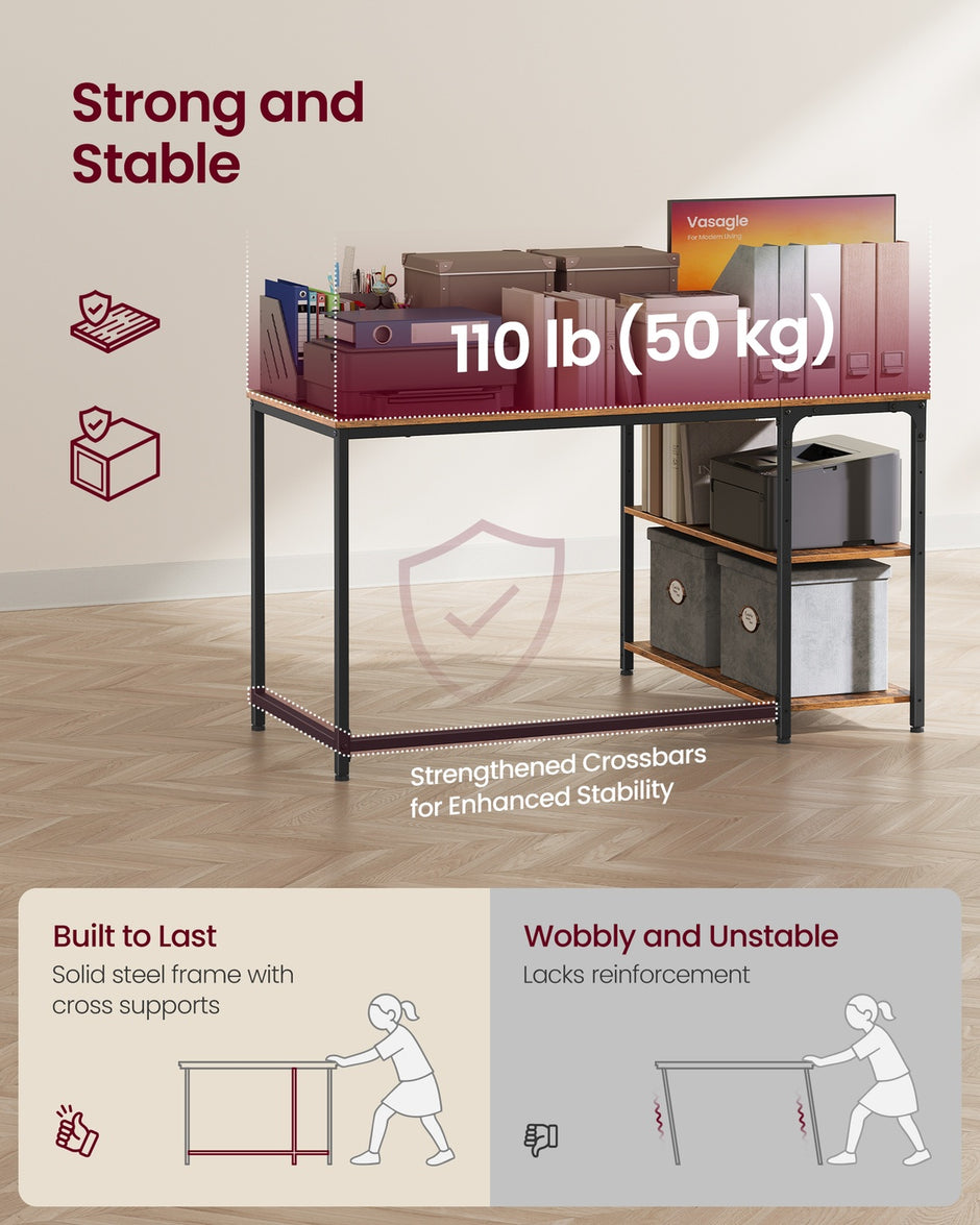 L Shaped Corner Desk - 120x80 - Particleboard & Steel - Power Outlets - 2 USB Ports