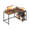 L Shaped Corner Desk - 110L - Particleboard, Steel - Storage - Adjustable Shelves