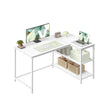 L Shaped Corner Desk - 110L - Particleboard, Steel - Storage - Adjustable Shelves