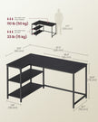 L Shaped Corner Desk - 120 x 80 - Particleboard, Steel - Reversible Height-Adjustable Shelves - Storage Compartments