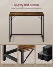 Computer Desk – Wood – Rustic Brown and Ink Black – With LED Lights and Built-In Power Outlets