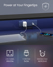 Gaming Desk – Carbon Black – Features LED Lighting and Built-In Power Outlets