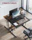 Gaming Desk – Carbon Black – Features LED Lighting and Built-In Power Outlets