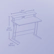 Computer Desk – Engineered Wood – Black – LED Lights and Built-In Power Outlets, Monitor Shelf