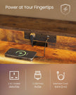 Gaming Desk – Wood – Black – LED Lights and Built-In Power Outlets, Monitor Shelf, Suitable for 2 Monitors