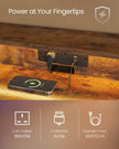 Gaming Desk – MDF and Steel – Black – LED Lighting and Built-In Power Outlets, Monitor Shelf