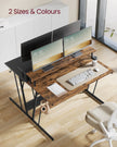Gaming Desk – MDF and Steel – Black – LED Lighting and Built-In Power Outlets, Monitor Shelf