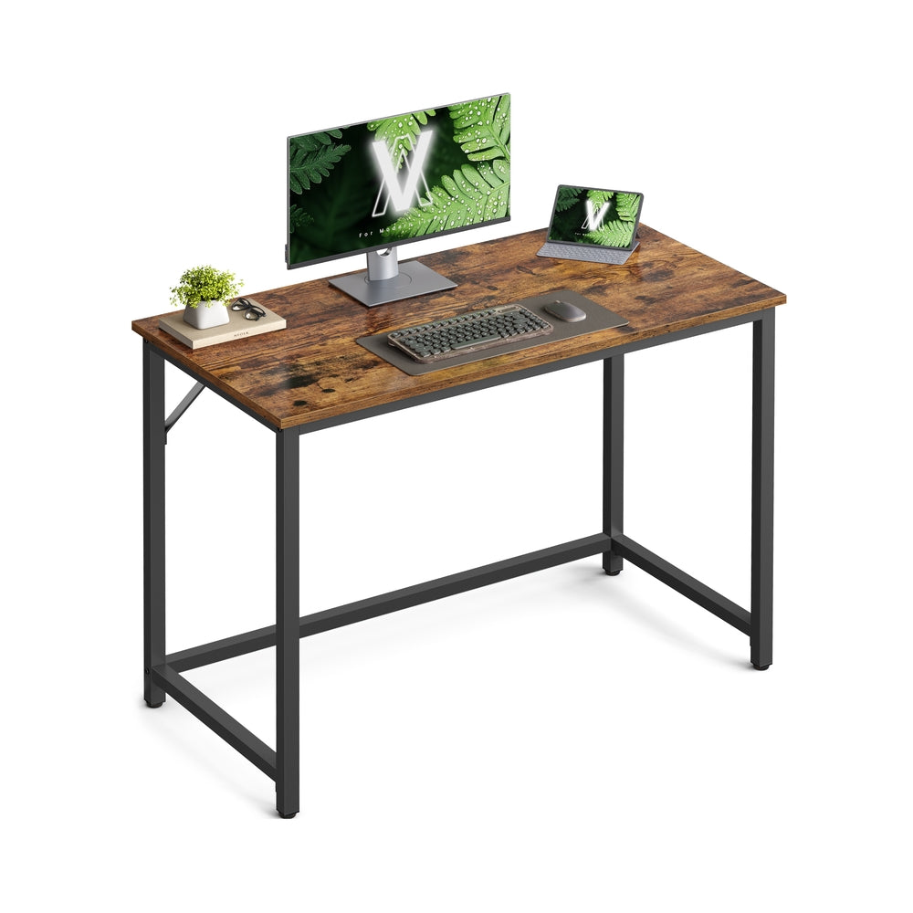 Computer Desk – Metal – Rustic Brown – Industrial Design, Simple Assembly, 100 x 50 x 76 cm