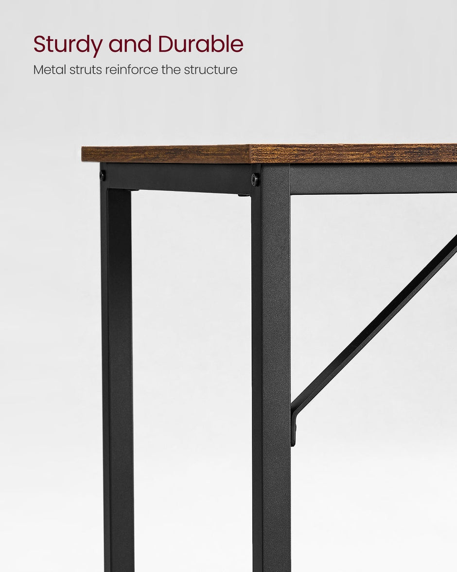 Computer Desk – Metal – Rustic Brown – Industrial Design, Simple Assembly, 100 x 50 x 76 cm