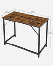 Computer Desk – Metal – Rustic Brown – Industrial Design, Simple Assembly, 100 x 50 x 76 cm