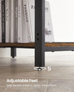 Computer Desk – Steel – Rustic Brown and Black – With 2 Shelves