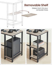 Corner Desk – Wood – Rustic Brown – Space-Saving L-Shaped Workstation with Shelf
