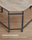 Corner Desk – Wood – Rustic Brown – Space-Saving L-Shaped Workstation with Shelf