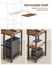 L-Shaped Writing Desk – Wood – Rustic Brown – Space-Saving with Shelf