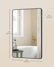 Wall Mounted Rectangular Mirror – Aluminium – Ink Black – Safety Film with Two Mounting Options