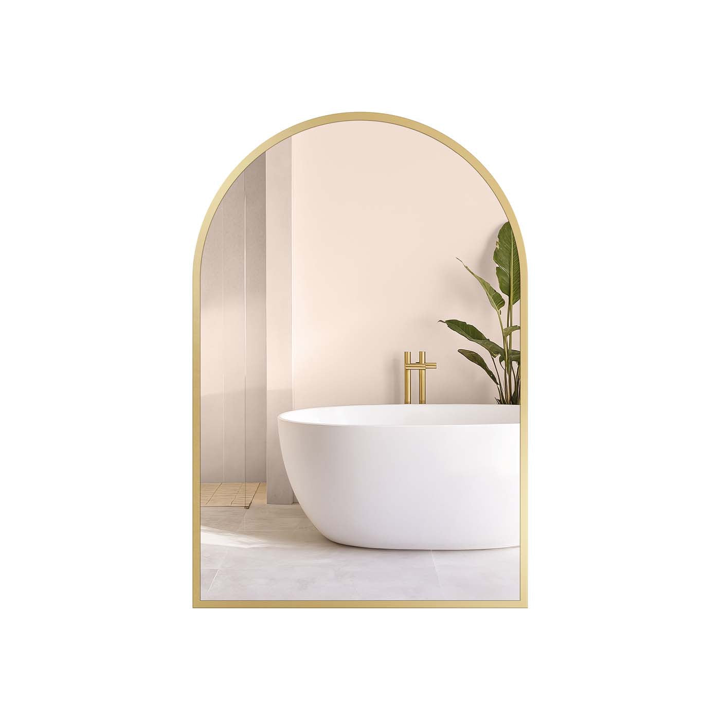 Arched Wall Mirror – Aluminium – Ink Black – Safety Film, Easy Installation