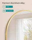 Arched Wall Mirror – Aluminium – Ink Black – Safety Film, Easy Installation