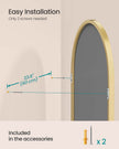 Arched Wall Mirror – Aluminium – Ink Black – Safety Film, Easy Installation