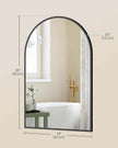 Arched Wall Mirror – Aluminium – Ink Black – Safety Film, Easy Installation