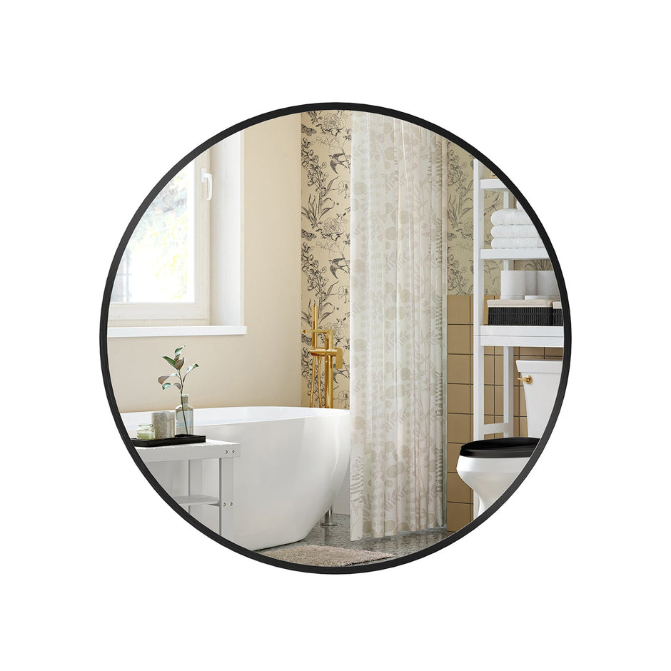 Round Wall Mirror – Metal – 50 cm – Easy to Install, Modern Design