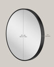 Round Wall Mirror – Metal – 50 cm – Easy to Install, Modern Design
